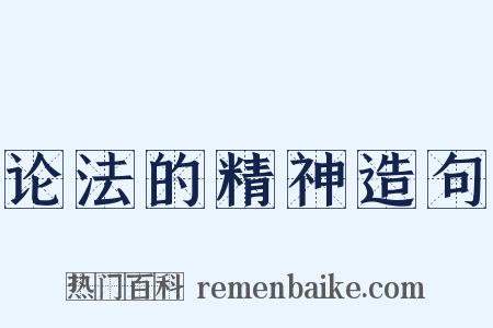 论法的精神造句是什么意思的图片